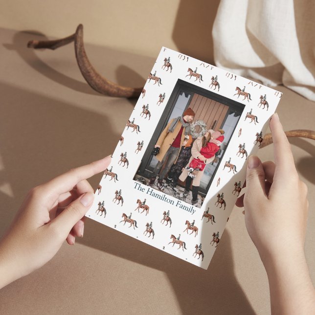 Festive Horse Equestrian Christmas Photo  Holiday Card (Creator Uploaded)