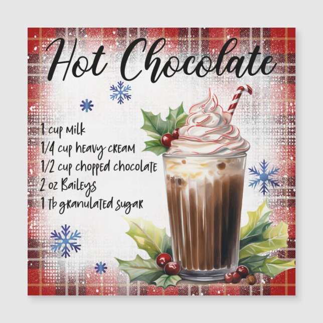Festive Hot Chocolate Magnetic Card (Front)