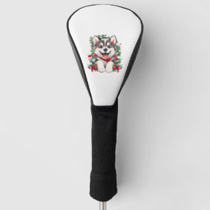 Festive Husky Puppy Classic T-Shirt Golf Head Cover