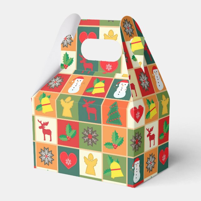 Festive Icons Gable Christmas Favour Box (Front Side)