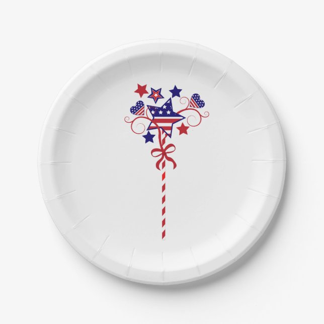 Festive Independence Day Patriotic Paper Plate (Front)