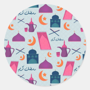 Festive Islamic Ramadan Design Classic Round Sticker