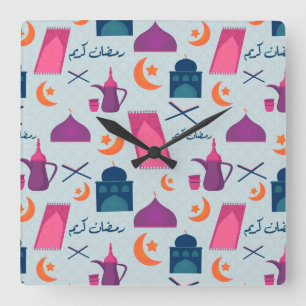 Festive Islamic Ramadan Design Square Wall Clock
