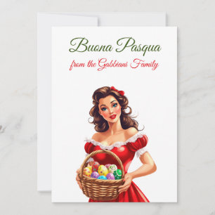 Festive Italian   Happy Easter   Buona Pasqua   Holiday Card