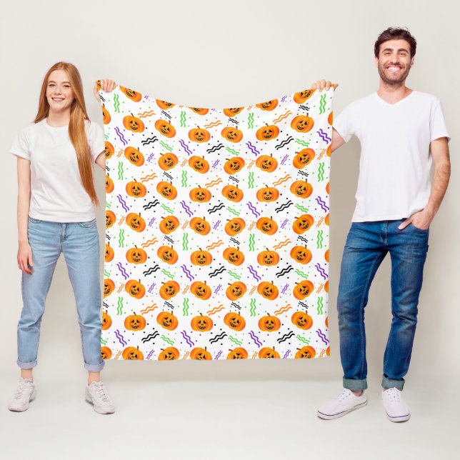 Festive Jack-O'-Lanterns  Fleece Blanket (In Situ)