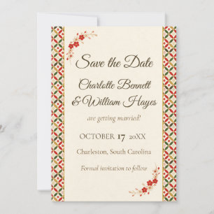 Festive Japanese Blossom Save the Date