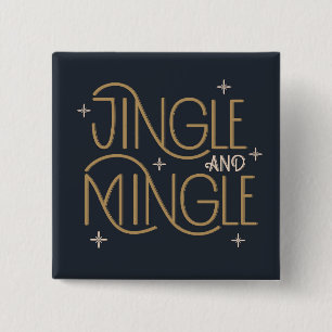 Festive Jingle and Mingle Holiday Design 15 Cm Square Badge