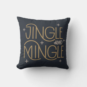 Festive Jingle and Mingle Holiday Design Cushion