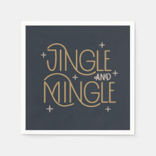 Festive Jingle and Mingle Holiday Design Napkin