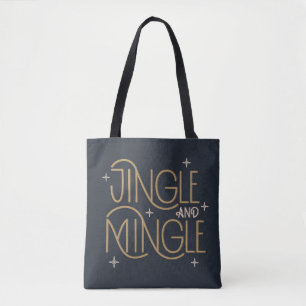 Festive Jingle and Mingle Holiday Design Tote Bag