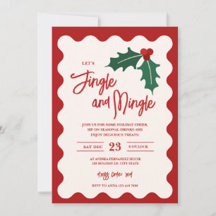 Festive Jingle and Mingle Holiday Party Invitation