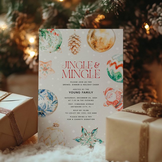 Festive Jingle & Mingle Christmas Party Invitation (Creator Uploaded)