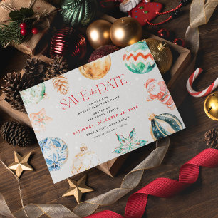 Festive Jingle & Mingle Christmas Save the Date Holiday Postcard