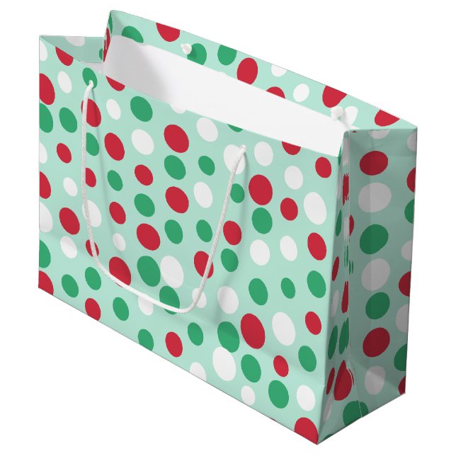 Festive Jolly Dots Gift Bag (Front Angled)