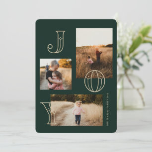 Festive Joy 3-Photo Christmas Card