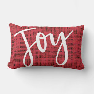Festive Joy Calligraphy Holiday/Christmas Lumbar Cushion