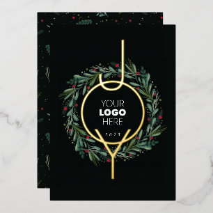 Festive JOY Corporate Wreath Leaves Berries