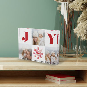 Festive Joy Holiday Photo Collage Block
