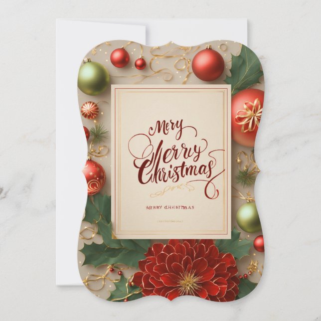 Festive Joy Premium Greeting Cards (Front)