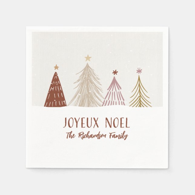 Festive Joyeux Noel Christmas Holiday Party Chic Napkin (Front)