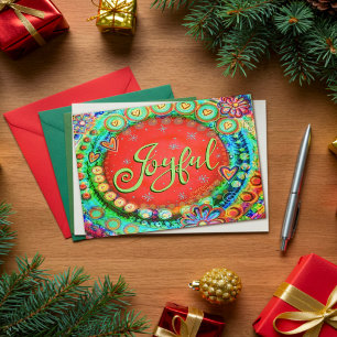Festive Joyful Red  Inspirivity Christmas Card