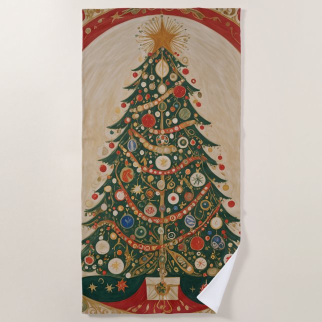 Festive Kaleidoscope Beach Towel (Front)