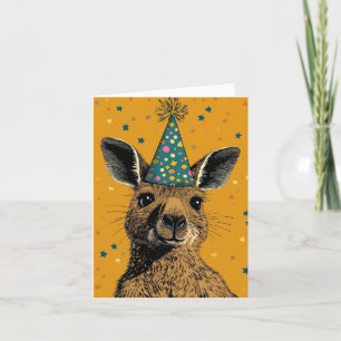 Festive Kangaroo Greeting Card – Cheerful Birthday