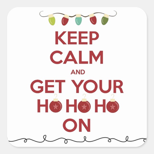 Festive "Keep Calm" Holiday Stickers (Front)