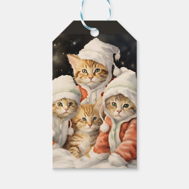 Festive Kitties Gift Tags (Front)