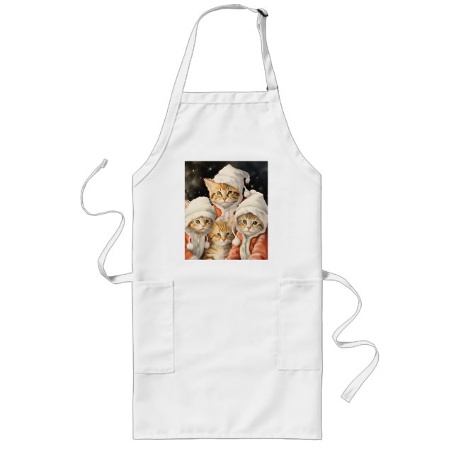 Festive Kitties Long Apron (Front)