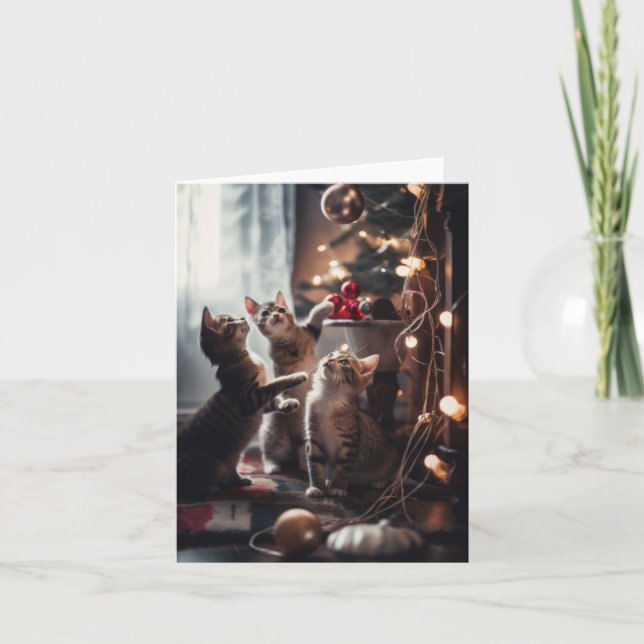 Festive Kitty Note Card (Front)