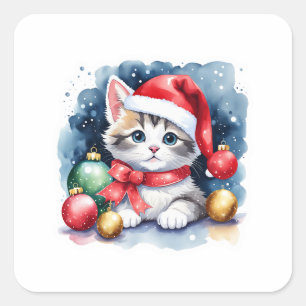 Festive Kitty Sticker – Cat and Christmas Gifts 