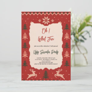 Festive Knit Christmas Holiday Party Invitation