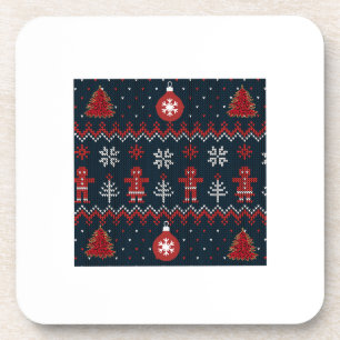 Festive knitted ginger bread snow flakes  coaster