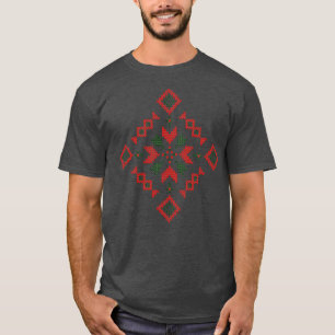 Festive knitting christmas flowers pattern T-Shirt