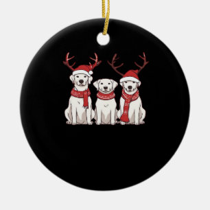 Festive Kuvasz � Christmas Pattern Classic T-Shirt Ceramic Tree Decoration