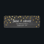 FESTIVE LABEL modern confetti spot gold CHALKBOARD<br><div class="desc">NOTE - the gold foil image is a printed picture Adhere to the back of your envelopes as a classy, personalised return address label. Setup as a template it is simple for you to add your own details, or hit the customise button and you can add or change text, fonts,...</div>