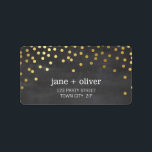 FESTIVE LABEL modern confetti spot gold foil grey<br><div class="desc">NOTE - the gold foil image is a printed picture Adhere to the back of your envelopes as a classy, personalised return address label. Setup as a template it is simple for you to add your own details, or hit the customise button and you can add or change text, fonts,...</div>