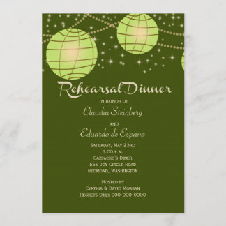 Festive Lanterns with Pastel Olive & Apple Green Invitation