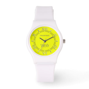 Festive Lemon Yellow Decor Colour Personalise This Watch