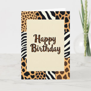 Festive Leopard Print Birthday Card