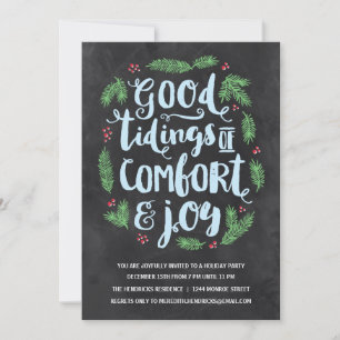 Festive Lettering Chalkboard Holiday Party Invitation