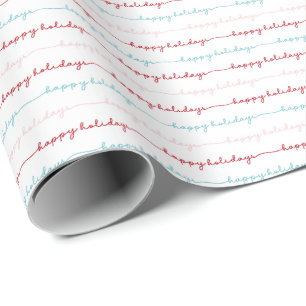 Festive Lettering Holiday Christmas Wrapping Paper