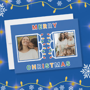 Festive Lights 2-Photo Christmas Holiday Card