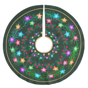 Festive Lights and Holly Holiday Tree Skirt