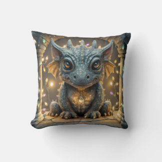 Festive Lights Chibi Gargoyle Dragon Cushion