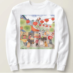 FESTIVE LIGHTS  Chow dog panda lantern festival Sweatshirt