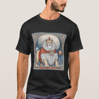 Festive Lion in Christmas T-Shirt