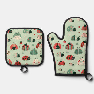 Festive Little Bugs Oven Mitt & Pot Holder Set