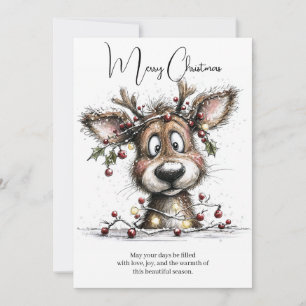 Festive Little Reindeer Holiday Card